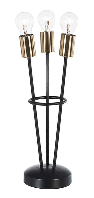 Lampa stołowa FIACCOLA - czarny/złoty