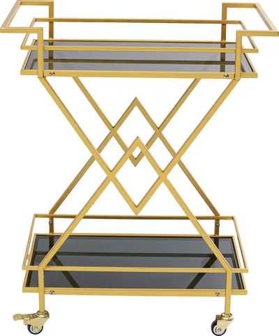 Wózek barowy PYRAMID - złoty/czarny