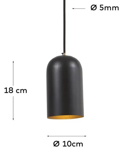 Lampa wisząca metalowa EULOGIA - czarny
