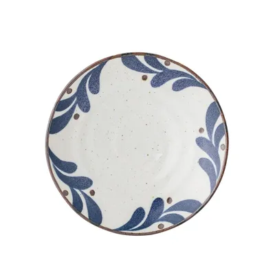 Naczynie do przekąsek z porcelany 175 ml - wzór niebiesko-brązowy