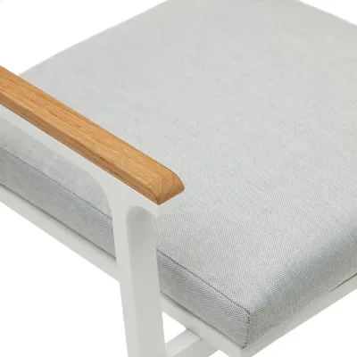 Krzesło ogrodowe aluminiowe białe - siedzisko poliester szare 57x83 cm
