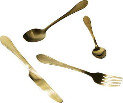 Zestaw 16 sztućców CUCINA - złoty mat