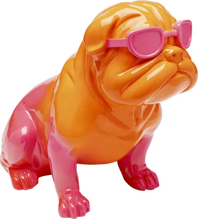 Figurka dekoracyjna FASHION DOG 37 - pomarańczowy/różowy