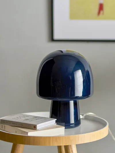 Lampa stołowa szklana PADDY - granatowy