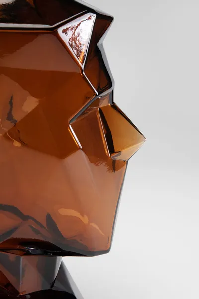 Wazon szklany PRISMA FACE - brązowy