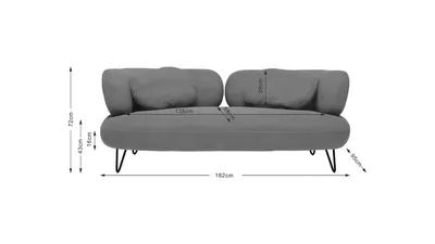 Sofa 2-osobowa PEPPO - czarny melanż