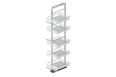 Stelaż + kosze Cargo Maxi Dolne MAXIMA PURO 40 cm / 170-190 cm / 5 półek / biały/bezbarwny + System jezdny FULTERER