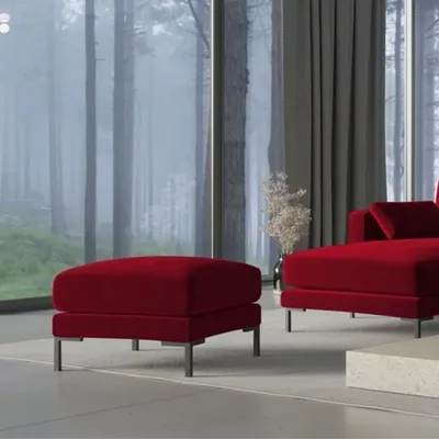 Pufa welurowa JADE - czerwony