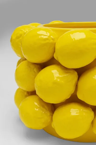 Wazon z porcelany LEMON JUICE 19 cm - żółty