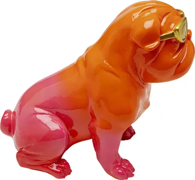 Figurka dekoracyjna FASHION DOG 17 - pomarańczowy/różowy
