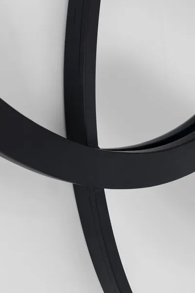 Lustro ścienne w stalowej ramie TRIPLE CIRCLE 124x119 - czarny