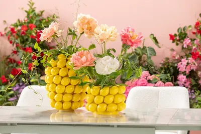 Wazon z porcelany LEMON JUICE 40 cm - żółty