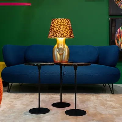 Lampa stołowa DONNA LEO - panterka/złoty