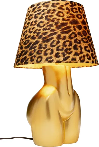 Lampa stołowa DONNA LEO - panterka/złoty