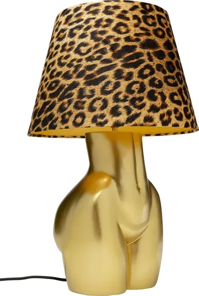 Lampa stołowa DONNA LEO - panterka/złoty