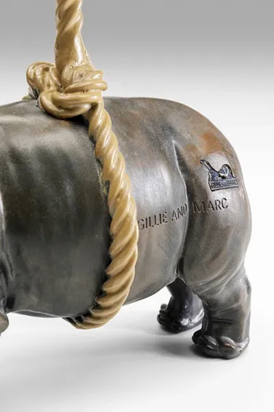 Figurka dekoracyjna ARTISTIC RHINO 46 - brązowy