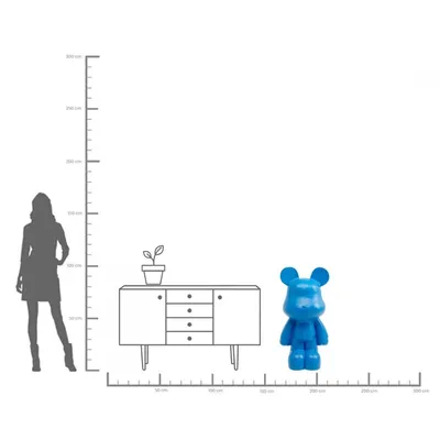 Figurka dekoracyjna BEAR 101 cm - niebieski