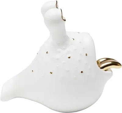Figurka dekoracyjna FUNNY ANIMAL 19 - biały/złoty