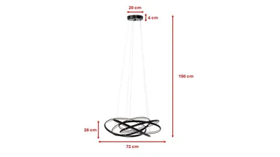 Lampa wisząca LED SATURN 72 - czarny