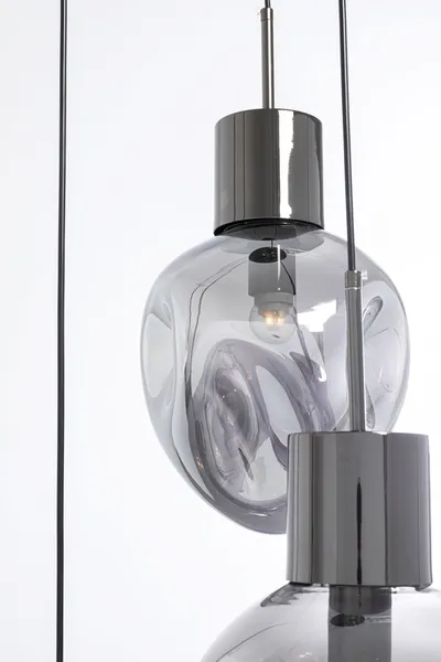 Lampa wisząca SUPERNOVA SMOKY TRE 45 - dymiony/srebrny