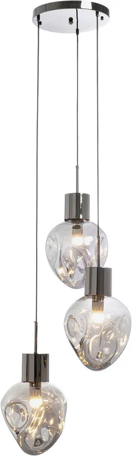 Lampa wisząca SUPERNOVA SMOKY TRE 45 - dymiony/srebrny