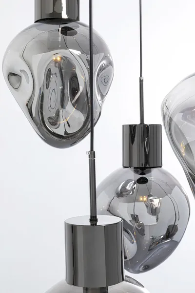 Lampa wisząca SUPERNOVA SMOKY CINQUE 50 - dymiony/srebrny