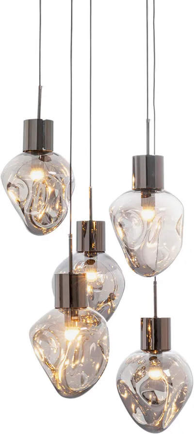 Lampa wisząca SUPERNOVA SMOKY CINQUE 50 - dymiony/srebrny