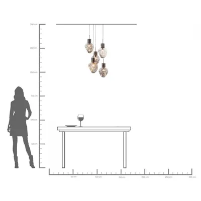 Lampa wisząca SUPERNOVA SMOKY CINQUE 50 - dymiony/srebrny