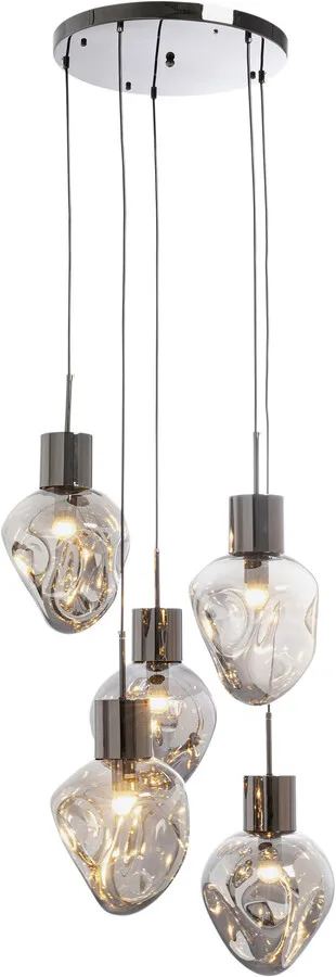 Lampa wisząca SUPERNOVA SMOKY CINQUE 50 - dymiony/srebrny