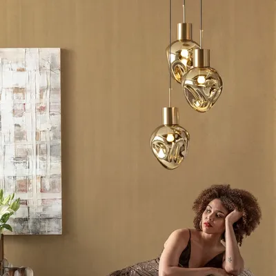 Lampa wisząca SUPERNOVA AMBER TRE 45 - złoty