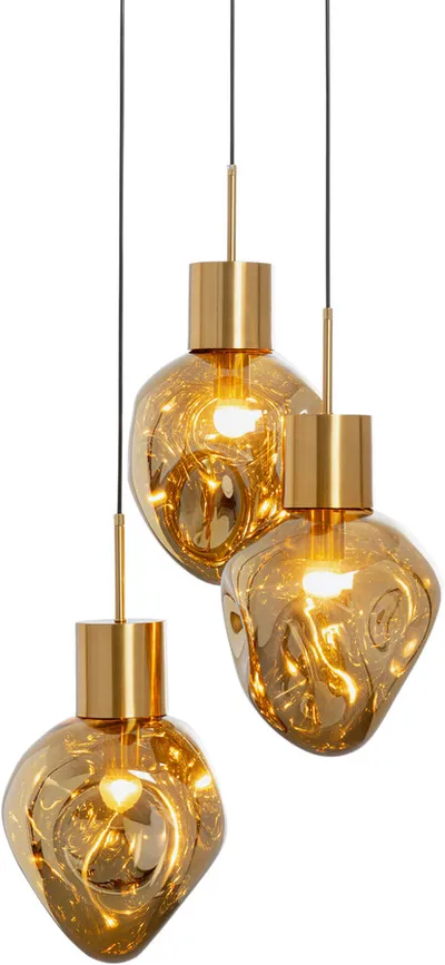 Lampa wisząca SUPERNOVA AMBER TRE 45 - złoty
