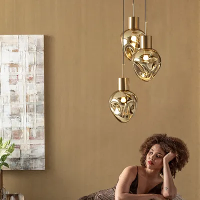 Lampa wisząca SUPERNOVA AMBER TRE 45 - złoty