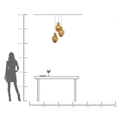 Lampa wisząca SUPERNOVA AMBER TRE 45 - złoty