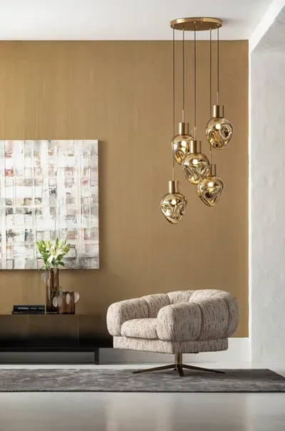 Lampa wisząca SUPERNOVA AMBER CINQUE 50 - złoty