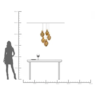 Lampa wisząca SUPERNOVA AMBER CINQUE 50 - złoty