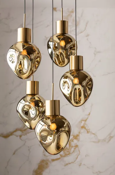 Lampa wisząca SUPERNOVA AMBER CINQUE 50 - złoty