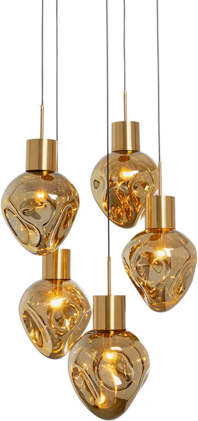 Lampa wisząca SUPERNOVA AMBER CINQUE 50 - złoty
