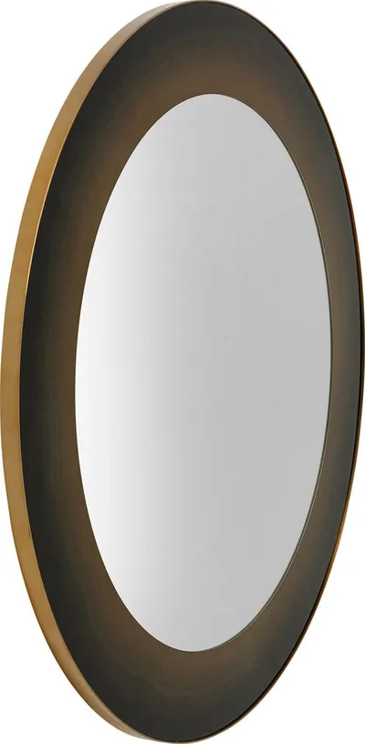 Lustro wiszące okrągłe SOLO 100 cm - czarno-złoty