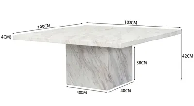 Stolik kawowy ARTISTICO MARBLE 100x100 - biały