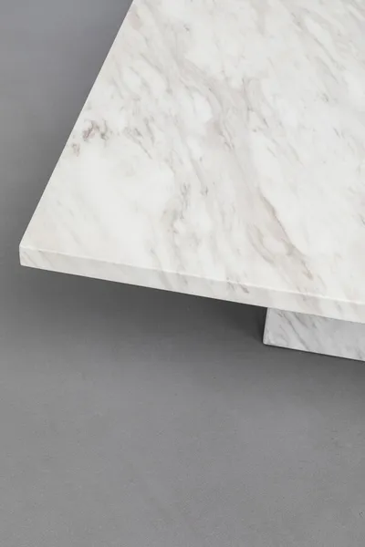 Stolik kawowy ARTISTICO MARBLE 100x100 - biały
