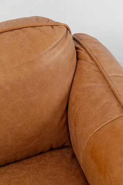 Sofa skórzana CALGARY - jasny brązowy