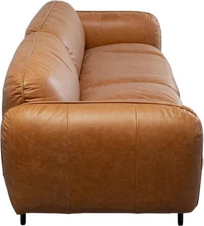 Sofa skórzana CALGARY - jasny brązowy