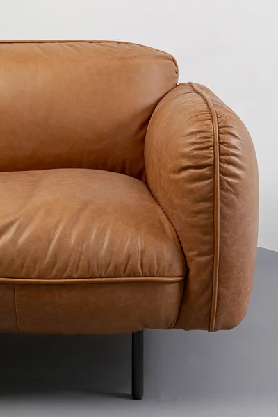Sofa skórzana CALGARY - jasny brązowy