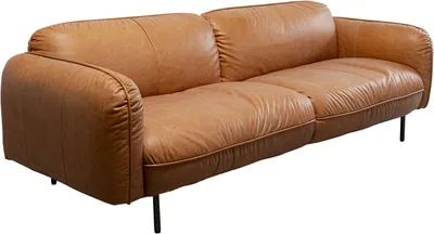 Sofa skórzana CALGARY - jasny brązowy