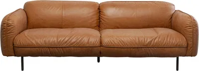 Sofa skórzana CALGARY - jasny brązowy