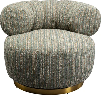 Fotel obrotowy COUTURE STRIPES boucle - niebieski
