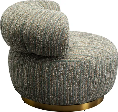 Fotel obrotowy COUTURE STRIPES boucle - niebieski