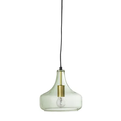 Lampa wisząca szklana YUSER - zielony/złoty