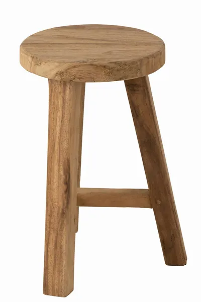 Taboret z teczyny z okrągłym siedziskiem  - naturalny