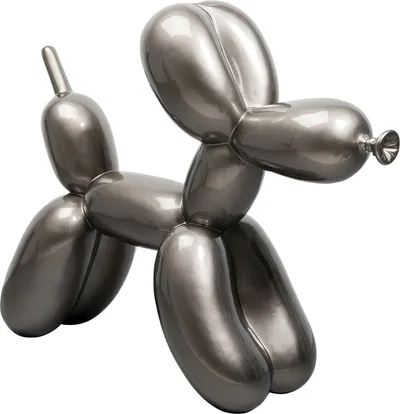 Dekoracja stojąca XL BALLOON DOG - szary metaliczny